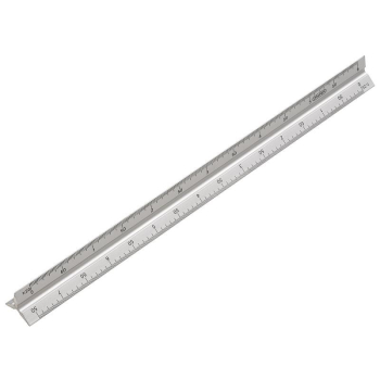 Draper TR300/B Aluminium Triangle Scale Rule, 300mm - Code: 17686 - Pack Qty 1