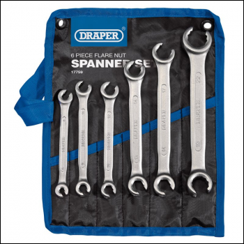 Draper BAW-FN SET Flare Nut Spanner Set (6 Piece) - Code: 17759 - Pack Qty 1