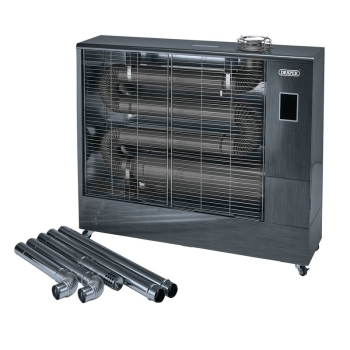 Draper DSH675/FLUE 230V Far Infrared Diesel Heater with Flue Kit, 67,500 BTU/19.8kW - Code: 18104 - Pack Qty 1