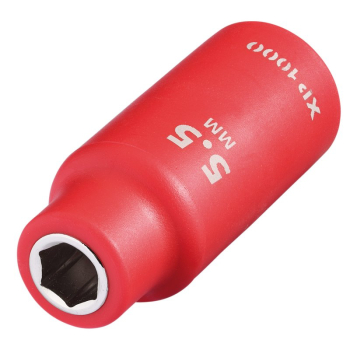 Draper XP1000-1/4-SOC XP1000® VDE Socket, 1/4 inch  Sq. Dr., 5.5mm - Code: 18661 - Pack Qty 1