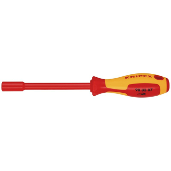 Draper 98 03 07 KNIPEX 98 03 07 VDE Insulated Nut Driver, 7.0 x 125mm - Code: 18737 - Pack Qty 1