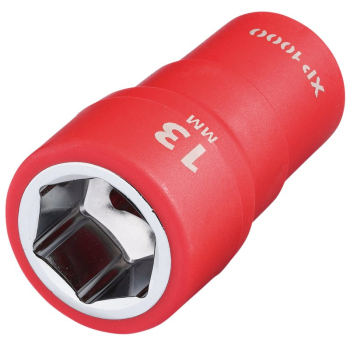 Draper XP1000-1/4-SOC XP1000® VDE Socket, 1/4 inch  Sq. Dr., 13mm - Code: 18819 - Pack Qty 1