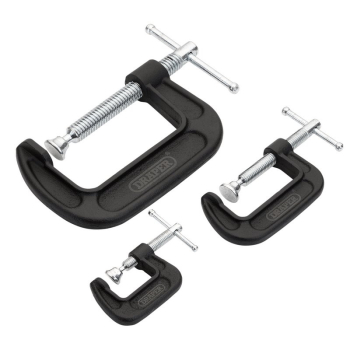 Draper GCLS3 Heavy Duty G-Clamp Set (3 Piece) - Code: 18989 - Pack Qty 1