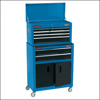 Draper RCTC6/B Combined Roller Cabinet and Tool Chest, 6 Drawer, 24 inch , Blue - Code: 19563 - Pack Qty 1
