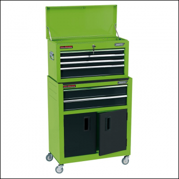 Draper RCTC6/G Combined Roller Cabinet and Tool Chest, 6 Drawer, 24 inch , Green - Code: 19566 - Pack Qty 1