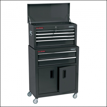 Draper RCTC6/BK Combined Roller Cabinet and Tool Chest, 6 Drawer, 24 inch , Black - Code: 19572 - Pack Qty 1