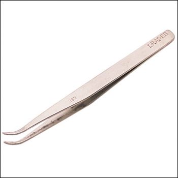 Draper T257 Fine Point Curved Tweezers, 120mm - Code: 19672 - Pack Qty 1