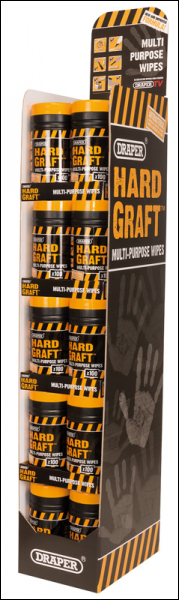 Draper HGW-100/BB30 Floor Standing Merchandiser of 30 Tubs of Draper 'Hard Graft' Wipes (Tub of 100) - Code: 20414 - Pack Qty 1
