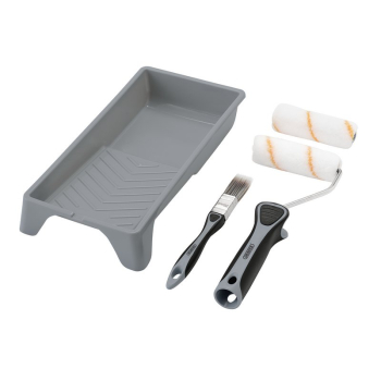 Draper ROLL-SET-4PM Medium Pile Polyester Paint Roller and Brush Set with Soft Grip (5 Piece) - Code: 20796 - Pack Qty 1