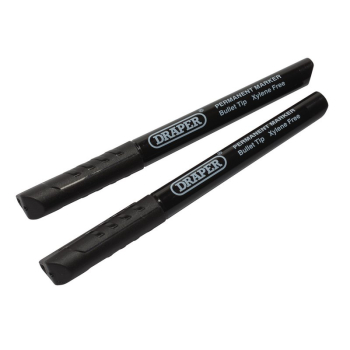 Draper MP2BK Marker Pens, Black (Pack of 2) - Code: 20942 - Pack Qty 1