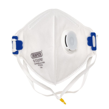 Draper FM27/C FPP3 NR Vertical Fold Flat Face Masks with Valve (Pack of 10) - Code: 21244 - Pack Qty 1