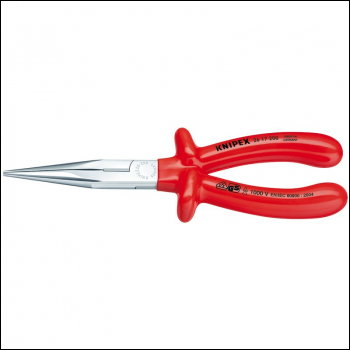 Draper 26 17 200 Knipex 26 17 200 Fully Insulated Long Nose Pliers, 200mm - Code: 21454 - Pack Qty 1