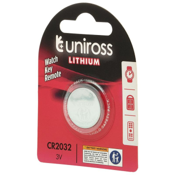 Draper U1CR2032 Uniross Lithium Coin Cell CR2032 Battery - Code: 21595 - Pack Qty 20
