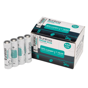 Draper UPPAAABX-24 Uniross LR03 AAA Power Plus Alkaline Batteries (Pack of 24) - Code: 21601 - Pack Qty 6