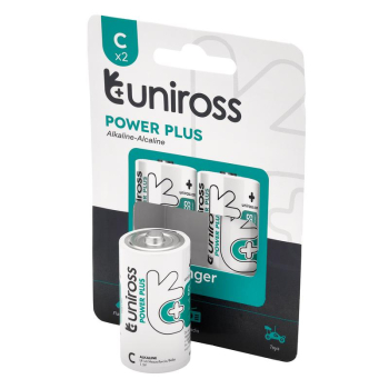 Draper UPPCPK2 Uniross LR14 C Power Plus Alkaline Batteries (Pack of 2) - Code: 21611 - Pack Qty 6