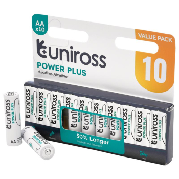 Draper UPPAAPK10 Uniross LR6 AA Power Plus Alkaline Batteries (Pack of 10) - Code: 21619 - Pack Qty 24