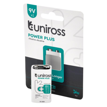 Draper UPP9PK1 Uniross 6LR61 9V Power Plus Alkaline Battery - Code: 21696 - Pack Qty 12