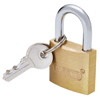 Draper DPL-30 Brass Cylinder Padlock, 30mm - Code: 21726 - Pack Qty 1