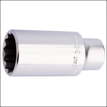 Draper HTD-MM HGV Diesel Injector Socket, 1/2 inch  Sq. Dr., 28mm - Code: 21833 - Pack Qty 1