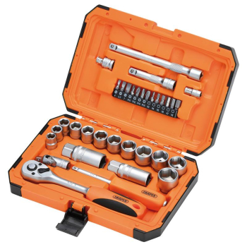 Draper BD34M-O HI-TORQ® 6 Point Socket Set, 1/4 inch  and 3/8 inch  (34 Piece) - Code: 22110 - Pack Qty 1