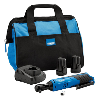 Draper 12V 3/8 inch  RW 2 12V Ratchet Kit, 2 x 1.5Ah Batteries, 1 x Fast Charger, 1 x Tool bag - Code: 23649 - Pack Qty 1