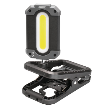 Draper WL1000 COB LED Rechargeable Work Light and Power Bank with Clamp, 10W, 1000 Lumens, USB-C Cable Supplied - Code: 23942 - Pack Qty 1