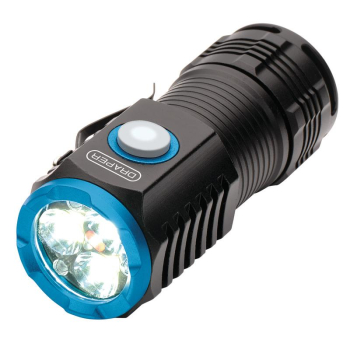 Draper PFL2000 LED Rechargeable Pocket Torch, 3 x 8W, 1800 Lumens, USB-C Cable Supplied - Code: 24258 - Pack Qty 1