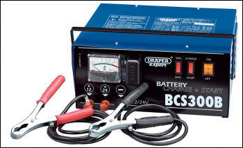 DRAPER 12/24V Battery Starter/Charger, 300A - Pack Qty 1 - Code: 24391