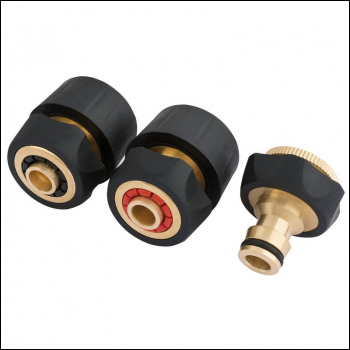 Draper GWBR-3PC Brass and Rubber Hose Connector Set (3 Piece) - Code: 24529 - Pack Qty 1