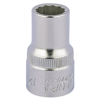 Draper 770-LM 12 Elora Bi-Hexagon Socket, 1/2 inch  Sq. Dr., 12mm - Code: 24575 - Pack Qty 1