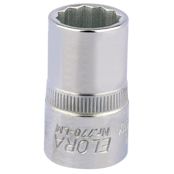 Draper 770-LM 15 Elora Bi-Hexagon Socket, 1/2 inch  Sq. Dr., 15mm - Code: 24608 - Pack Qty 1