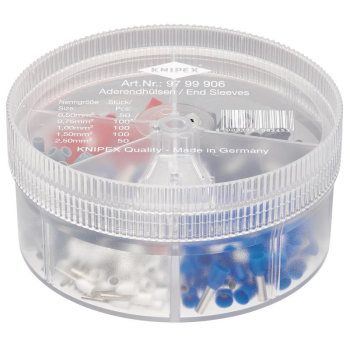 Draper 97 99 906 KNIPEX 97 99 906 Assortment Boxes with 450 insulated Wire Ferrules 5 x Wire Ferrule Sets - Code: 24633 - Pack Qty 1
