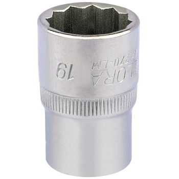 Draper 770-LM 19 Elora Bi-Hexagon Socket, 1/2 inch  Sq. Dr., 19mm - Code: 24640 - Pack Qty 1