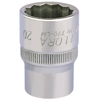 Draper 770-LM 20 Elora Bi-Hexagon Socket, 1/2 inch  Sq. Dr., 20mm - Code: 24658 - Pack Qty 1