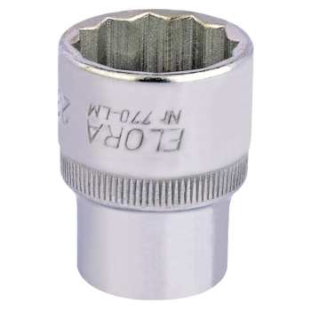 Draper 770-LM 23 Elora Bi-Hexagon Socket, 1/2 inch  Sq. Dr., 23mm - Code: 24682 - Pack Qty 1
