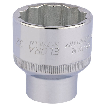 Draper 770-LM 32 Elora Bi-Hexagon Socket, 1/2 inch  Sq. Dr., 32mm - Code: 24765 - Pack Qty 1