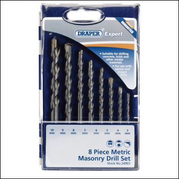 Draper DS8MSA Metric Masonry Drill Set (8 Piece) - Discontinued - Code: 24903 - Pack Qty 1