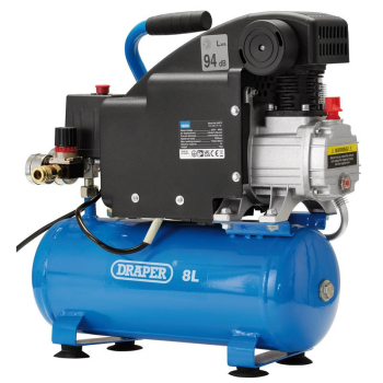 Draper DA8/118 8L Direct Drive Air Compressor, 0.75kW/1.1hp - Code: 24975 - Pack Qty 1