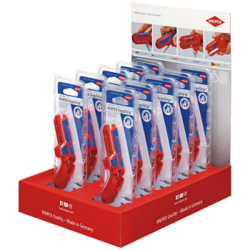 Draper 00 18 01 V27 KNIPEX 00 18 01 V27 Counter Display of 16 95 01 SB KNIPEX ErgoStrip® Universal Stripping Tool for right-handers, 10 parts, 305mm - Code: 25000 - Pack Qty 1