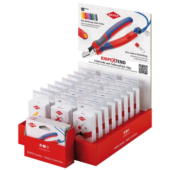 Draper 00 18 01 V47 KNIPEX 00 18 01 V47 TEND 1 Sales Display, 24 Parts, Variable ColorCode clips and TetheredTool Clips for pliers with KNIPEXtend interfaces - Code: 25008 - Pack Qty 1