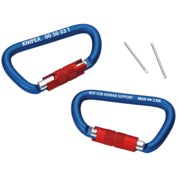Draper 00 50 03 T BK KNIPEX 00 50 03 T BK Carabiner 2 Pieces, 82mm - Code: 25035 - Pack Qty 1