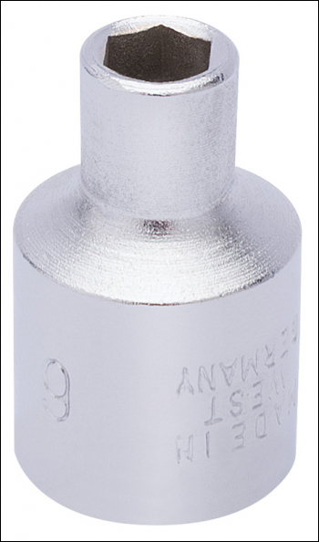 Draper 871-M 6 Elora Hexagon Socket, 3/8 inch  Sq. Dr., 6mm - Code: 25820 - Pack Qty 1