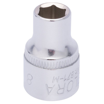 Draper 871-M 8 Elora Hexagon Socket, 3/8 inch  Sq. Dr., 8mm - Code: 25846 - Pack Qty 1