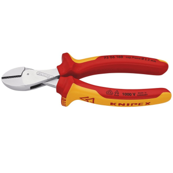 Draper 73 06 160 SB KNIPEX 73 06 160 X-Cut® VDE Compact Diagonal Cutter, high lever transmission, 160mm - Code: 25885 - Pack Qty 1