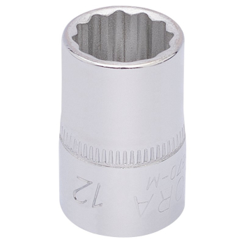 Draper 870-M 12 Elora Bi-Hexagon Socket, 3/8 inch  Sq. Dr., 12mm - Code: 25888 - Pack Qty 1