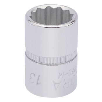 Draper 870-M 13 Elora Bi-Hexagon Socket, 3/8 inch  Sq. Dr., 13mm - Code: 25896 - Pack Qty 1