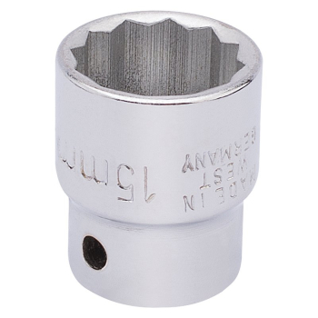 Draper 870-M 15 Elora Bi-Hexagon Socket, 3/8 inch  Sq. Dr., 15mm - Code: 25911 - Pack Qty 1