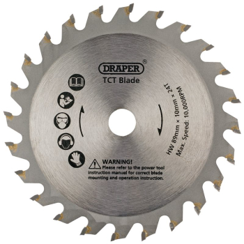 Draper YMPS600SF 89mm TCT Blade for Draper Storm Force® Mini Plunge Saw - Code: 25912 - Pack Qty 1