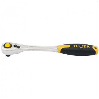 Draper 770-L1K Elora Fine Tooth Quick Release Soft Grip Reversible Ratchet, 1/2 inch  Sq. Dr., 270mm - Code: 25930 - Pack Qty 1