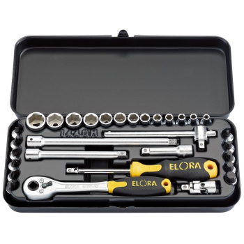Draper 1440-MU Elora Metric Socket Set, 1/4 inch  Sq. Dr. (31 Piece) - Code: 25931 - Pack Qty 1